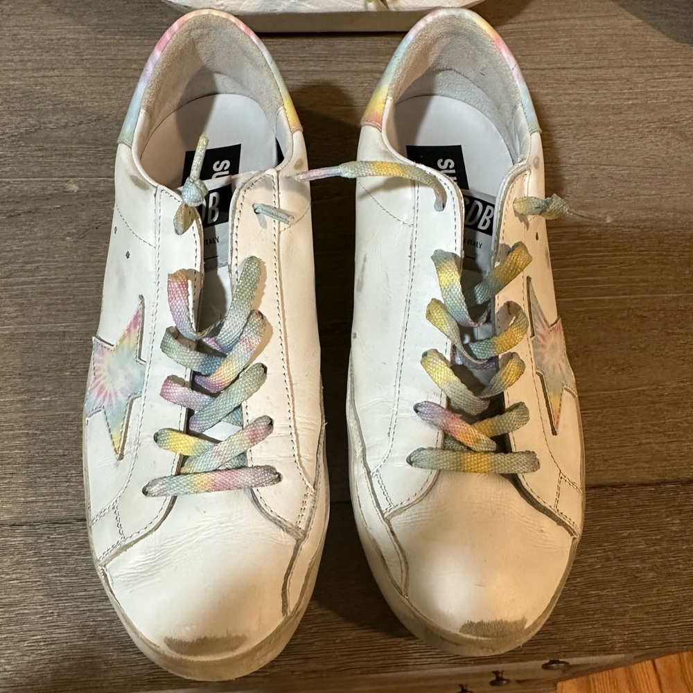 GG GOLDEN GOOSE Deluxe Exclusive Revolve Tie Dye Superstar Sneakers 38 - Picture 2 of 4
